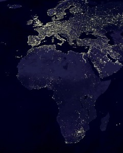 Energy poverty is illustrated by satellite images of Africa by night